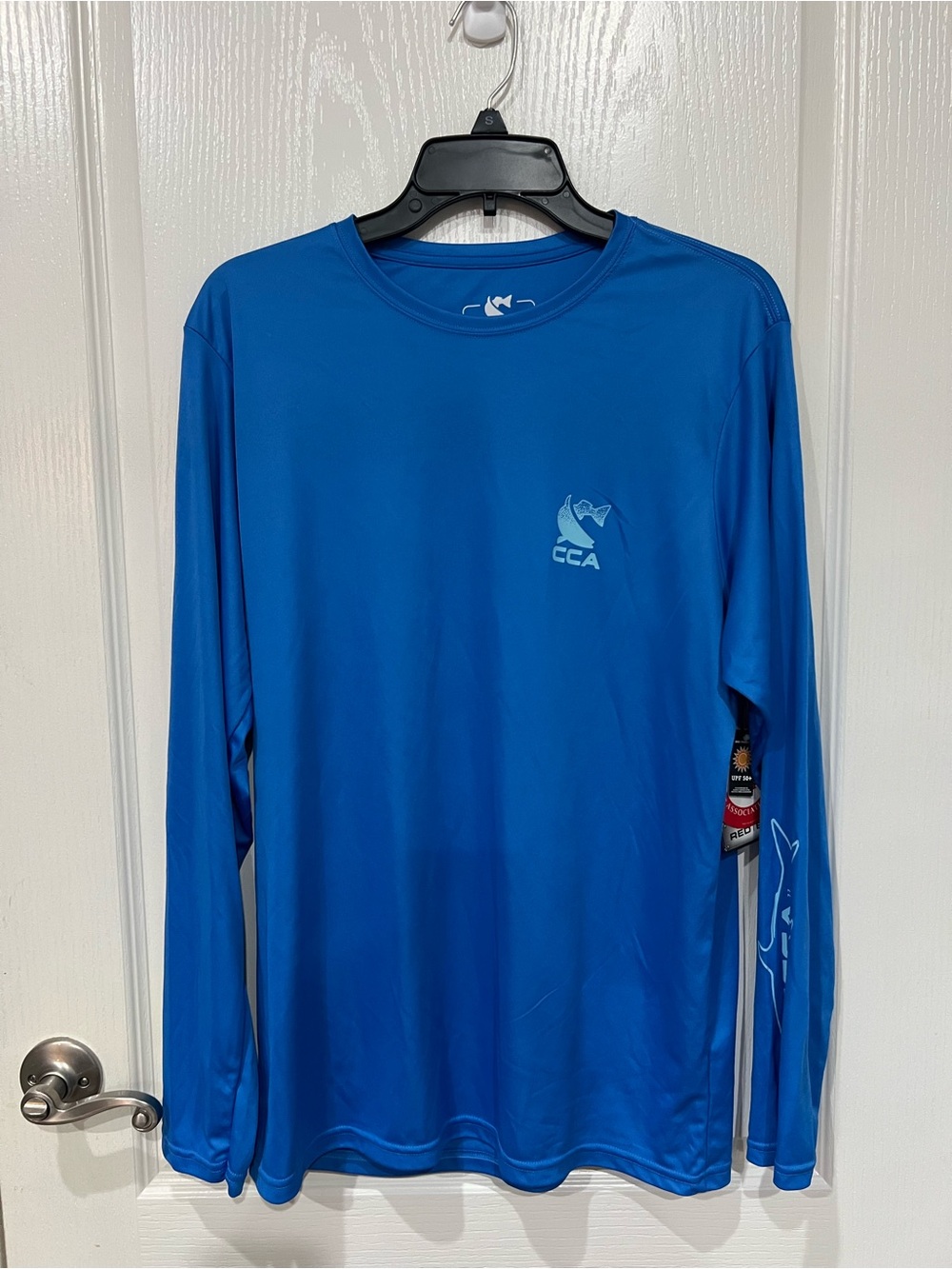 Men's Long-Sleeve Performance Tee — Bright Blue Fishing Shirt size: Small (NWT!)